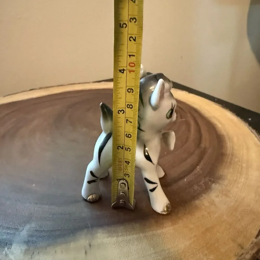 RARE Vintage Kitchie Ceramic Baby Zebra Figurine Made In Japan MCM 4”T 3” L